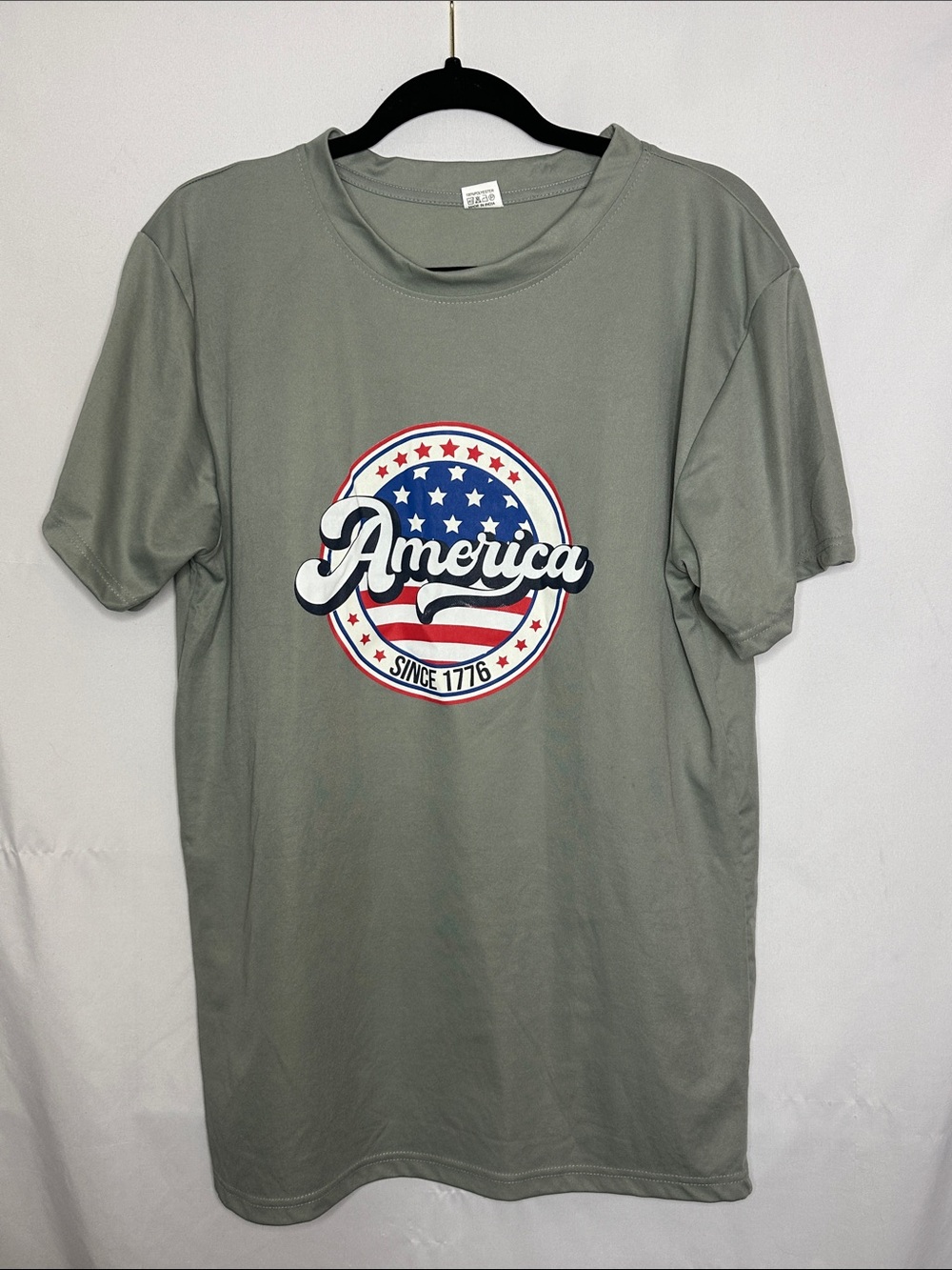 ARMORED SPORTSWEAR | America Gray Graphic Short Sleeve T-Shirt, Unisex Size L